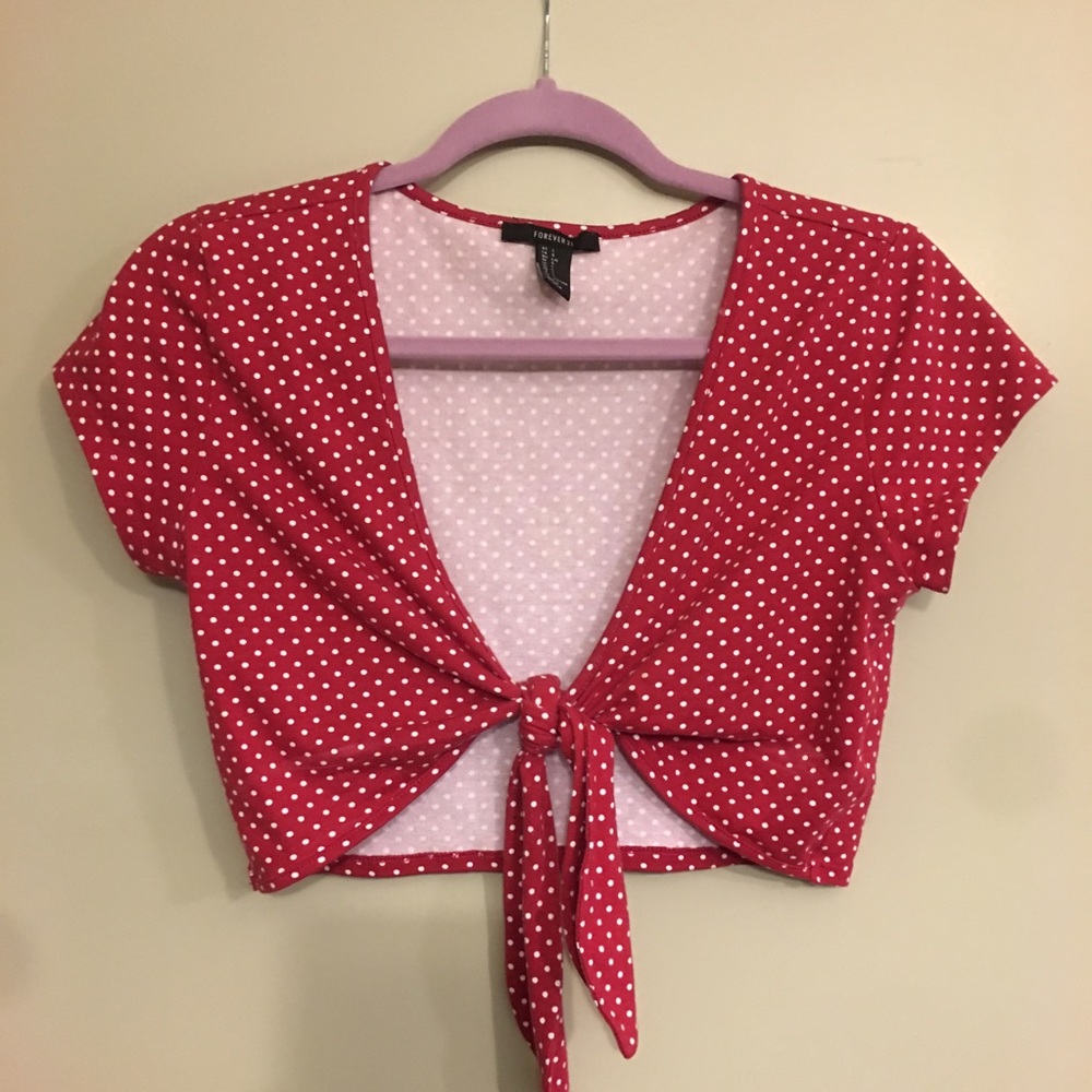 Polka dot cropped top